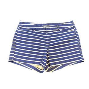 Old Navy 10 Pixie navy/white stripe cotton blend mid rise preppy nautical shorts